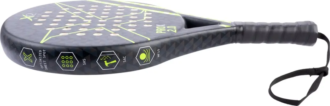 XQMax Padel Racket ProX 2.0 - Groen/Zwart - 3 Stuks