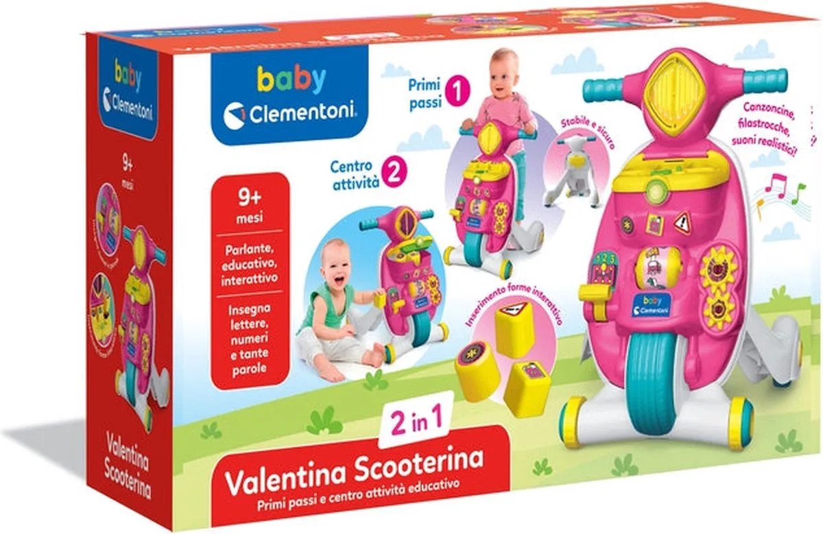 Clementoni Baby Valentina Scooterina Primi Passi 2-in-1 - Meerkleurig - afbeelding 6 van 6