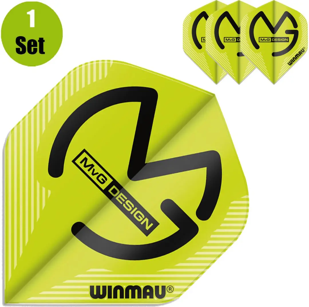 Winmau Player Mega Standard MVG Dartvluchten - Groen - 3 Stuks