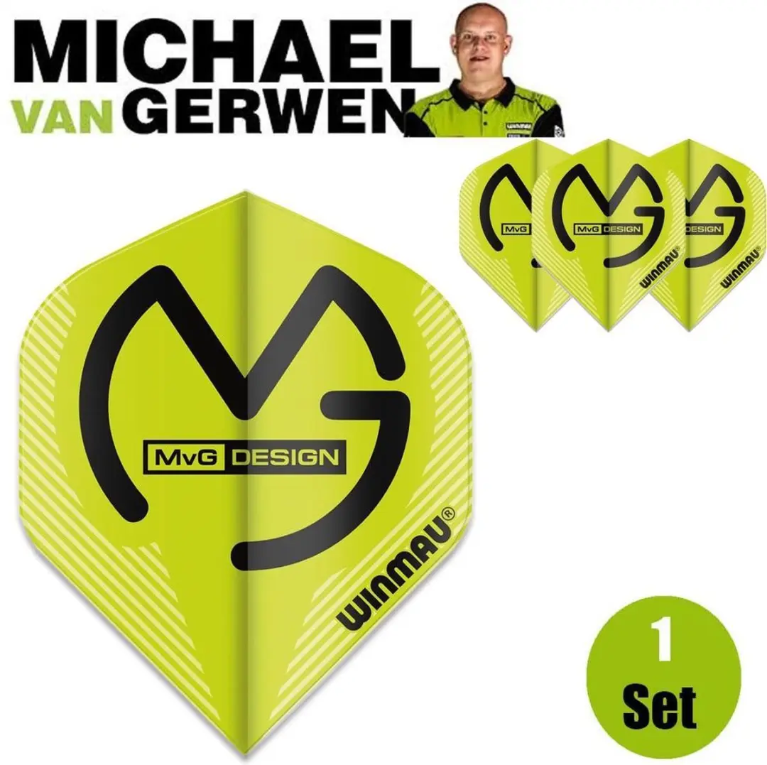 Winmau Player Mega Standard MVG Dartvluchten - Groen - 3 Stuks