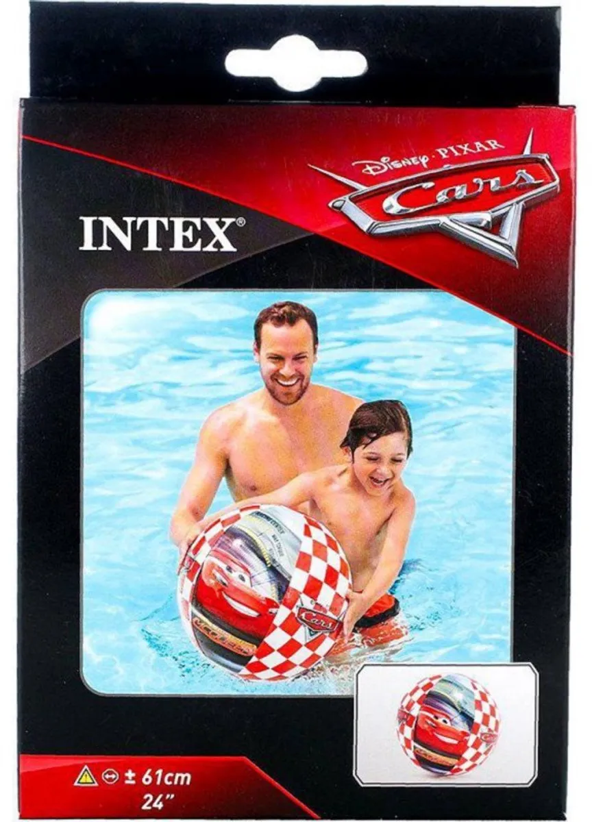 Intex Cars Strandbal 61cm - Rood/Geel