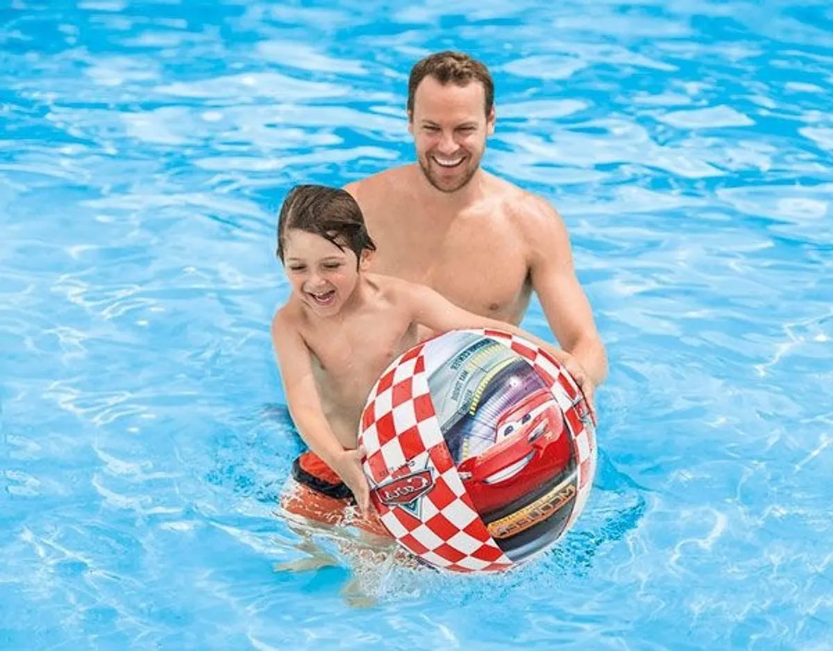 Intex Cars Strandbal 61cm - Rood/Geel - afbeelding 6 van 6