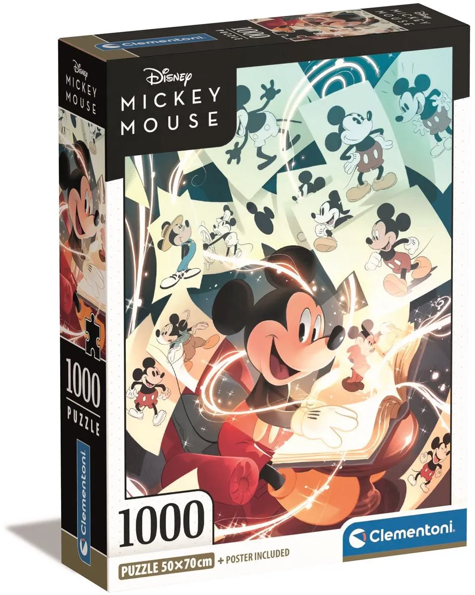 Clementoni Disney Mickey Mouse Puzzel 1000 Stuks - Tekenaar - Multicolor