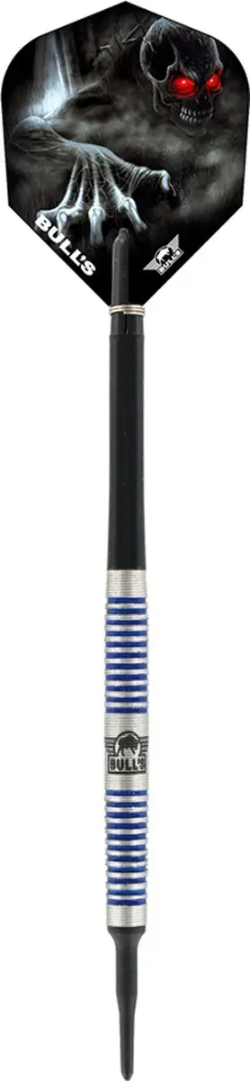 Bull's Phantom Grip Softtip Dartpijlen 18g - 3 Stuks - Zilver/Blauw