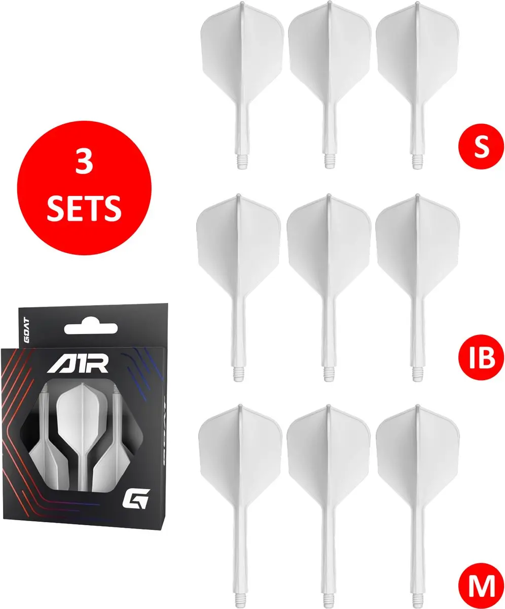 goat Air White NO6 Dart Flights & Shafts