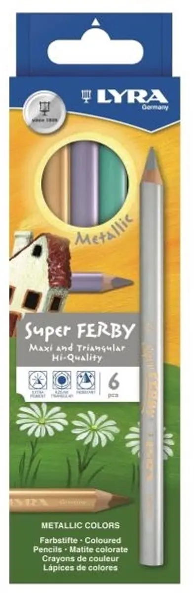 Lyra Super-Ferby Metallic Potloden - 12 Stuks - Meerkleurig