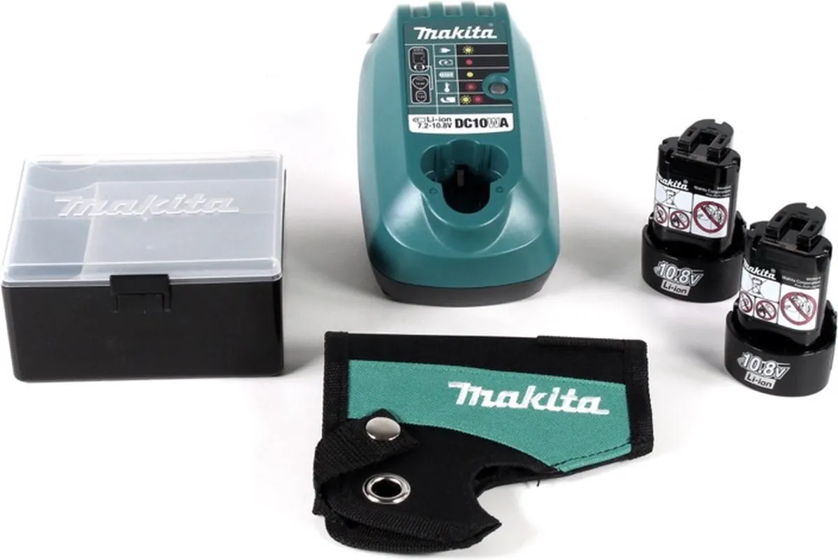 Makita DF030DWE Accuboormachine 10,8V - 2x 1300mAh - 21mm Hout/10mm Metaal - afbeelding 6 van 6