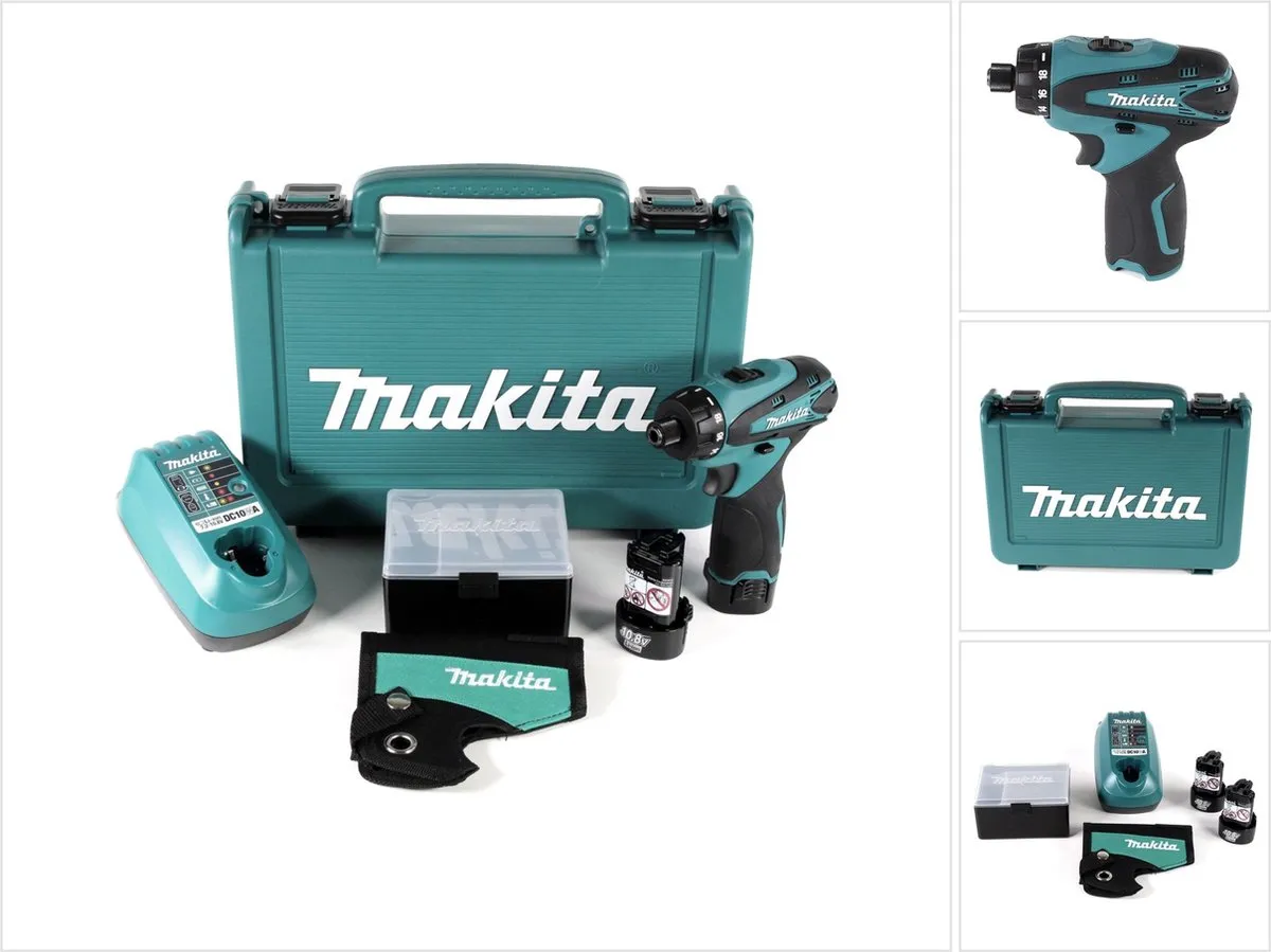 Makita DF030DWE Accuboormachine 10,8V - 2x 1300mAh - 21mm Hout/10mm Metaal - afbeelding 2 van 6