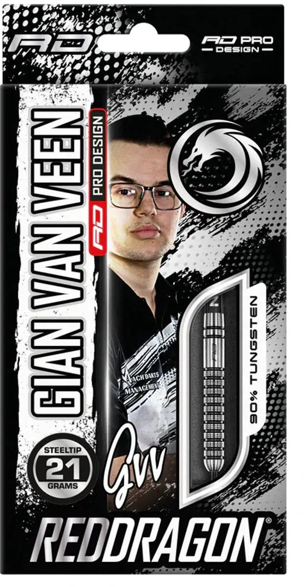 Red Dragon Gian van Veen 90% Dartpijlen - 3 Stuks