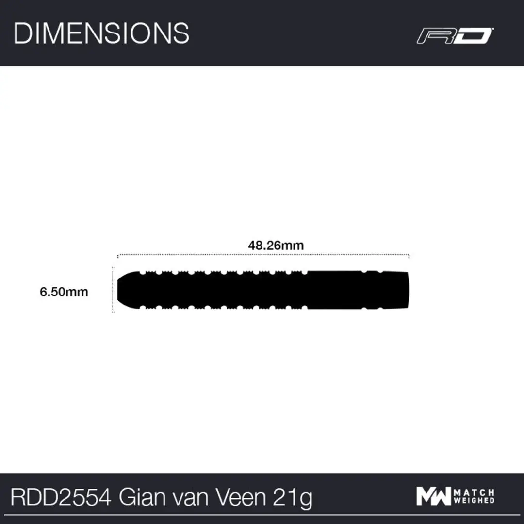 Red Dragon Gian van Veen 90% Dartpijlen - 3 Stuks - afbeelding 6 van 6