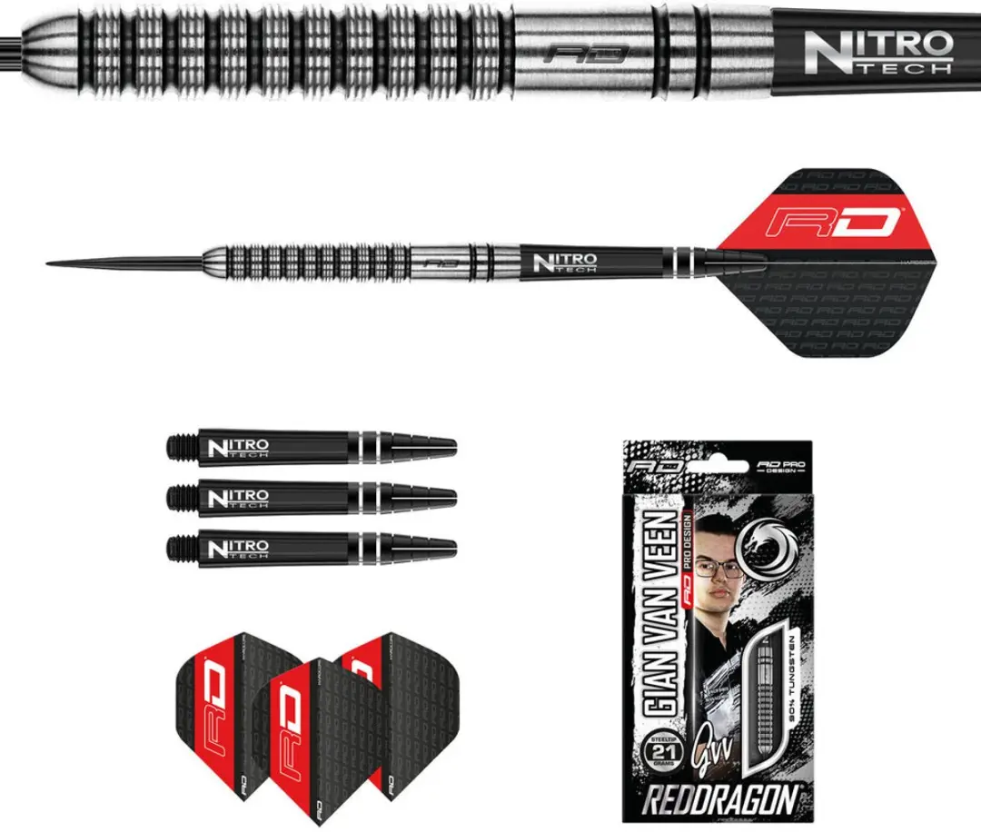 Red Dragon Gian van Veen 90% Dartpijlen - 3 Stuks