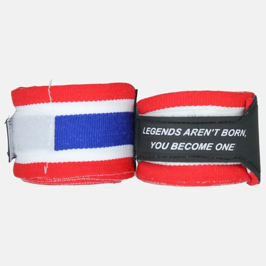 Legend Boksbandages 2,5m - One Size - Rood/Blauw/Wit