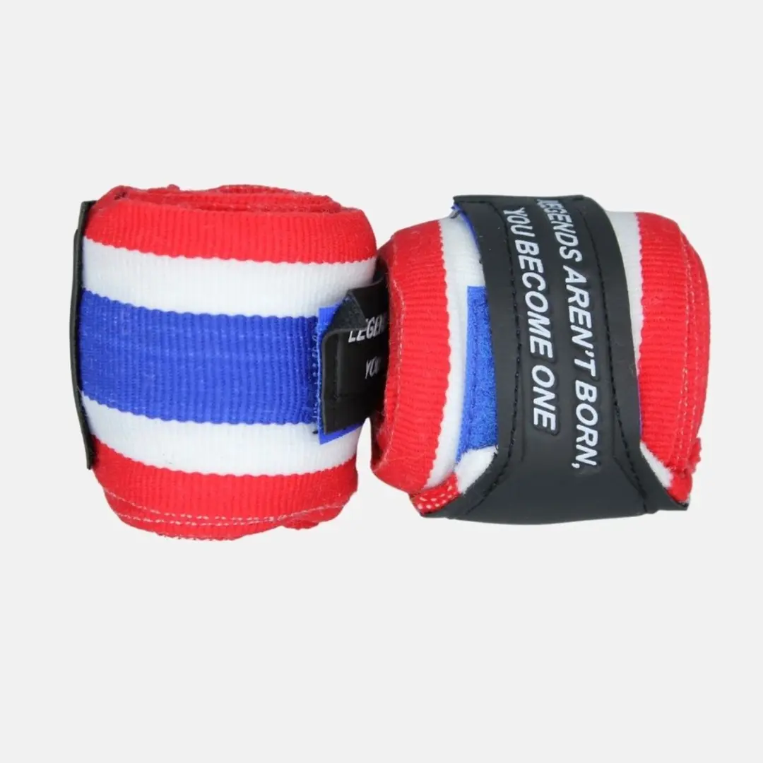 Legend Boksbandages 2,5m - One Size - Rood/Blauw/Wit