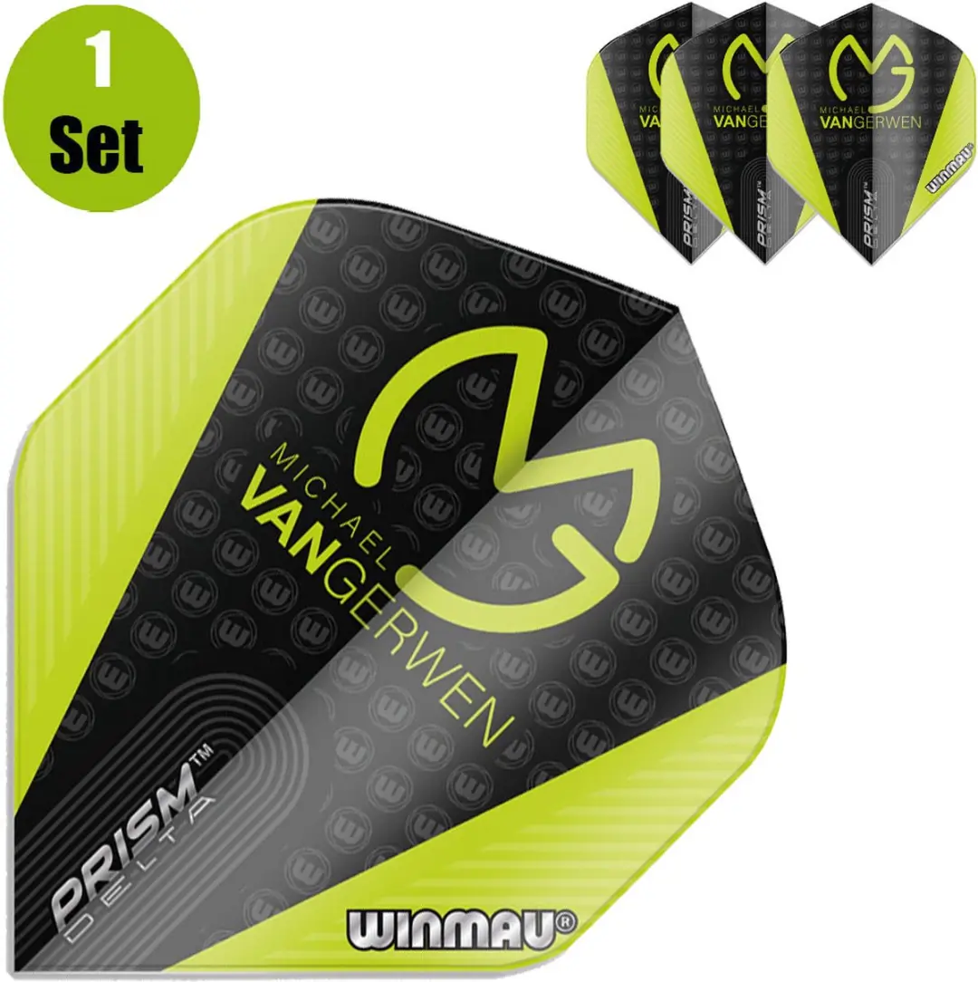 Winmau Michael van Gerwen Prism Delta Dart Flights - Groen/Zwart - 3 Stuks