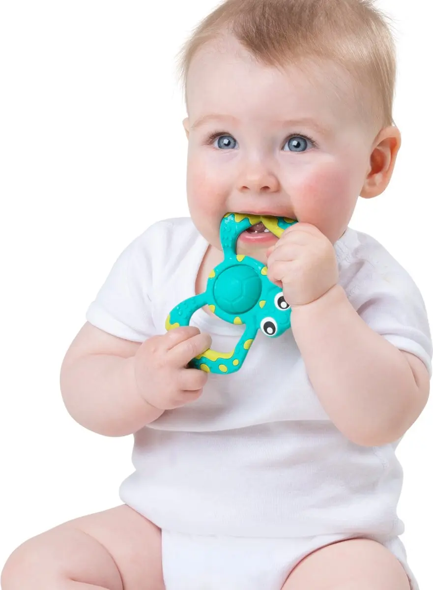 Playgro Pop and Chew Silicone Tandring - Groen