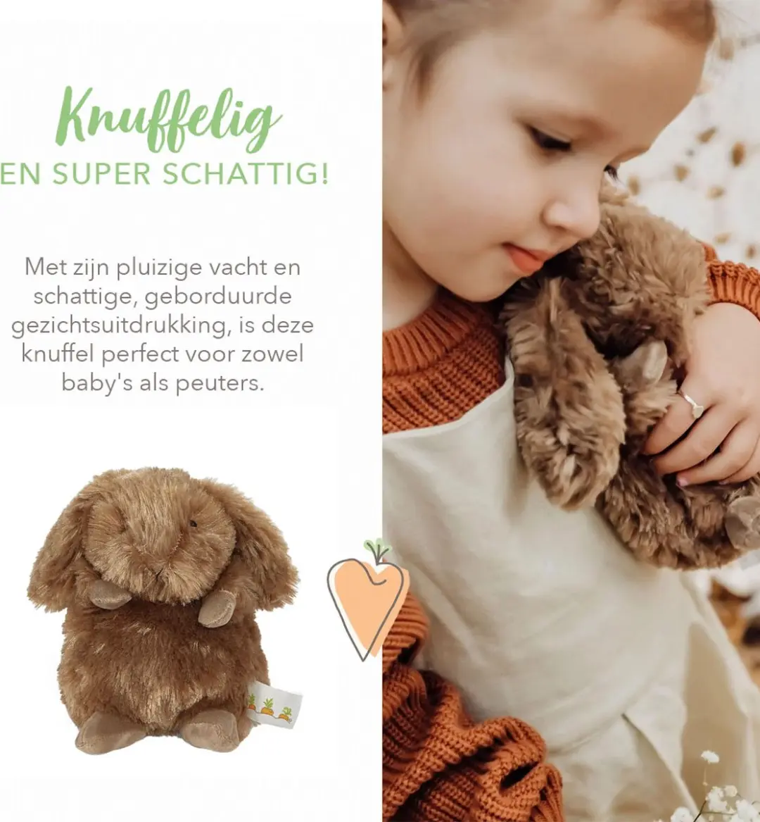 Bunnies By The Bay Wee Knuffel Konijn 18cm - Bruin