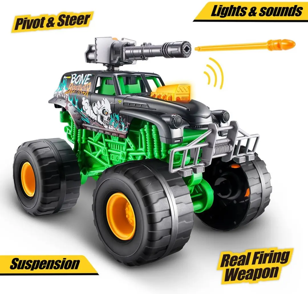 ZURU Metal Machines Monster Truck Wars Bone Breaker - 3x AAA - Groen/Zwart