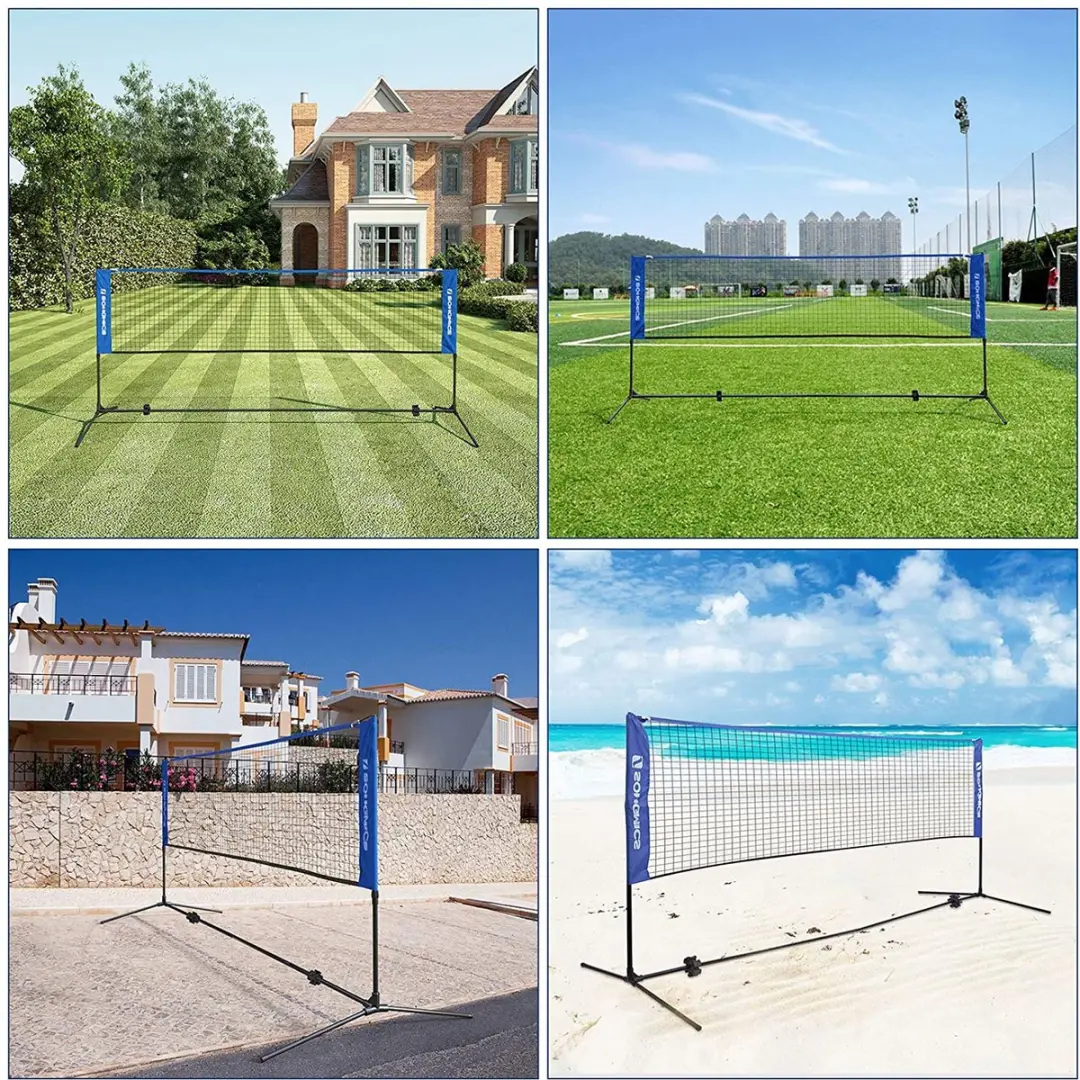 Songmics SYQ300V1 Tennis/Badmintonnet - Hoogte verstelbaar - Blauw