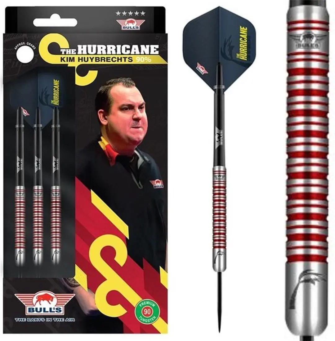 Bull's Kim Huybrechts PCT Dartpijlen 23g - 3 Stuks - Zilver/Rood
