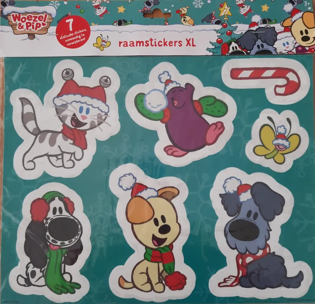 Woezel & Pip Kerst Raamstickers