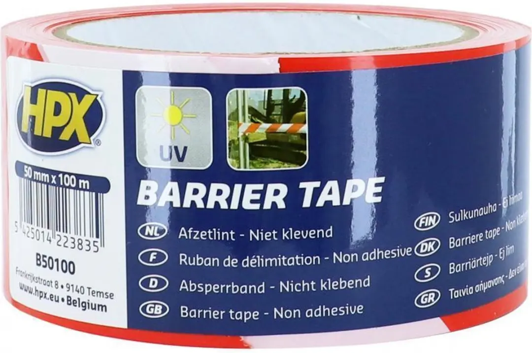 HPX Afzetlint - Rood/Wit - 1 Rol