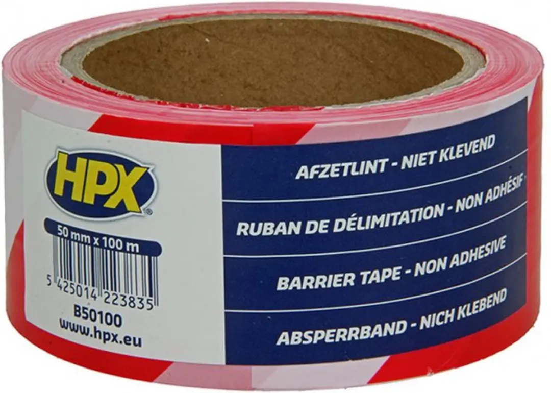 HPX Afzetlint - Rood/Wit - 1 Rol