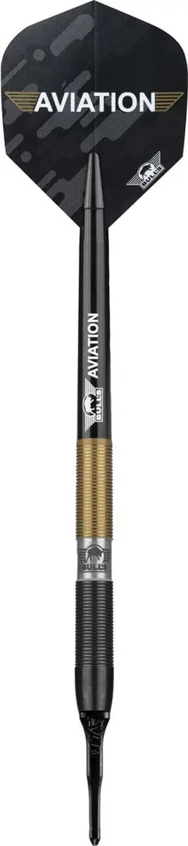 Bull's Softtip Aviation 20g Dartpijlen - 3 Stuks - Goud/Zwart