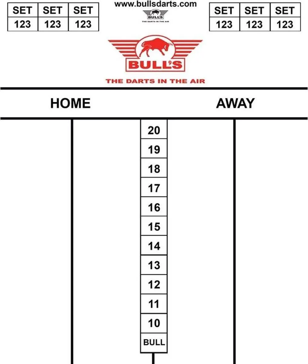 Bull's Darttel Flex Scorebord 35x25cm