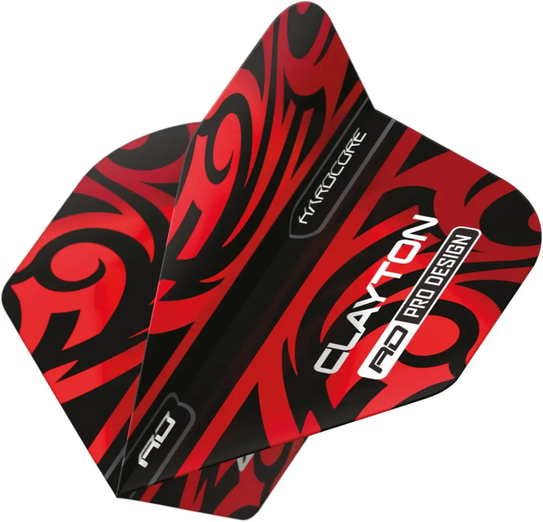 Red Dragon Jonny Clayton TF6839 Dart Flights - 3 Stuks - Rood/Zwart