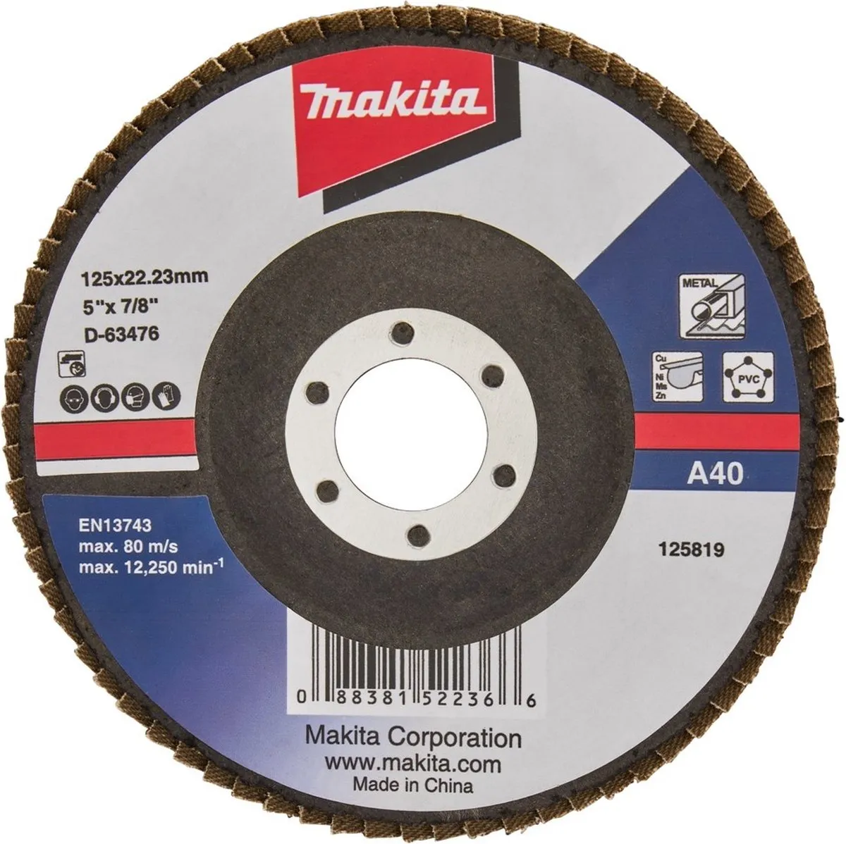 Makita D-63476 Schuurschijf 125x22mm