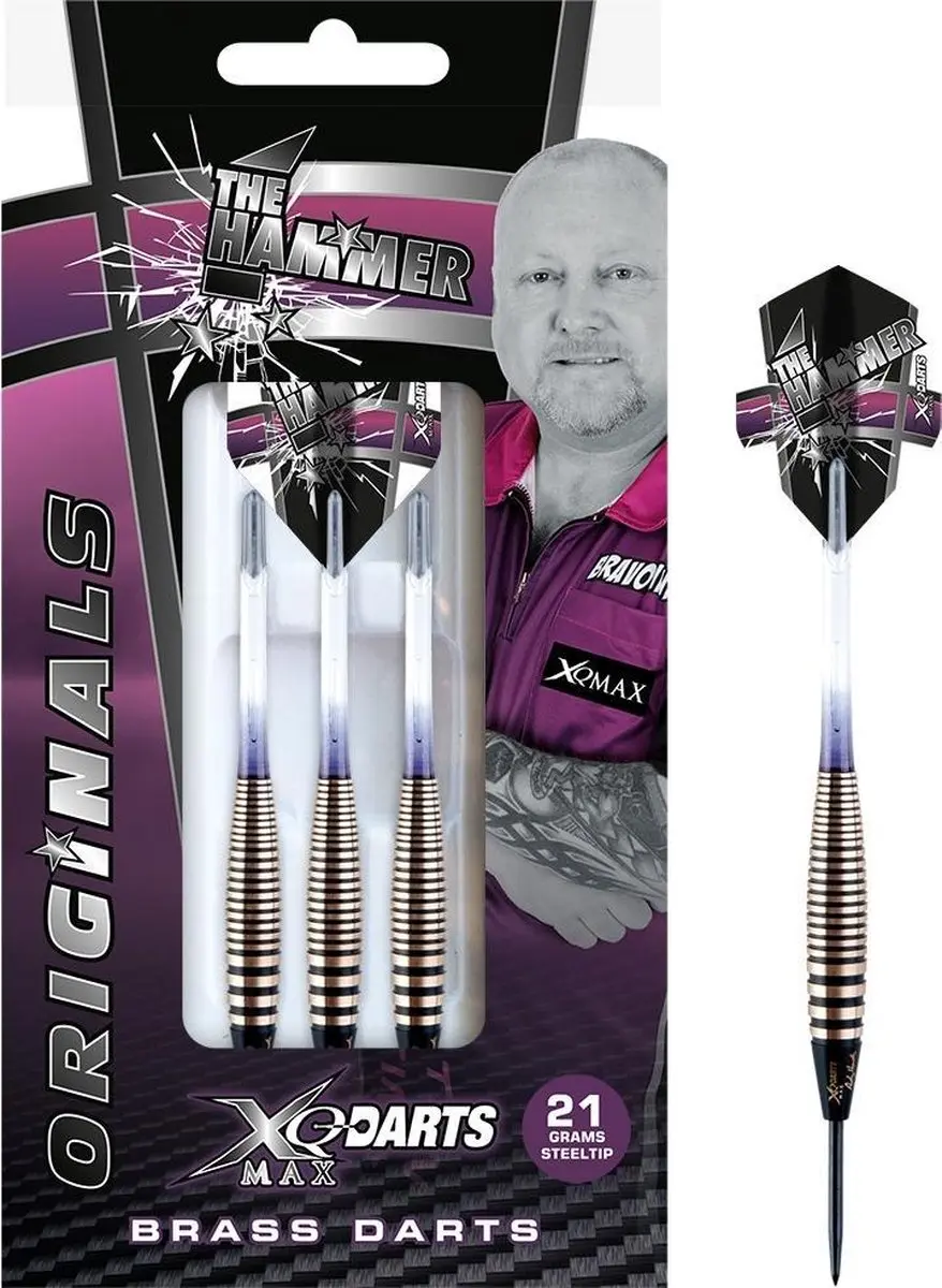 XQMax Andy Hamilton Dartpijlen 21g - 3 Stuks - Zwart