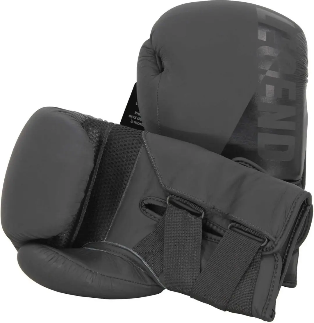 Legend Wrist Lock Bokshandschoenen 14 oz - Mat Zwart Leer