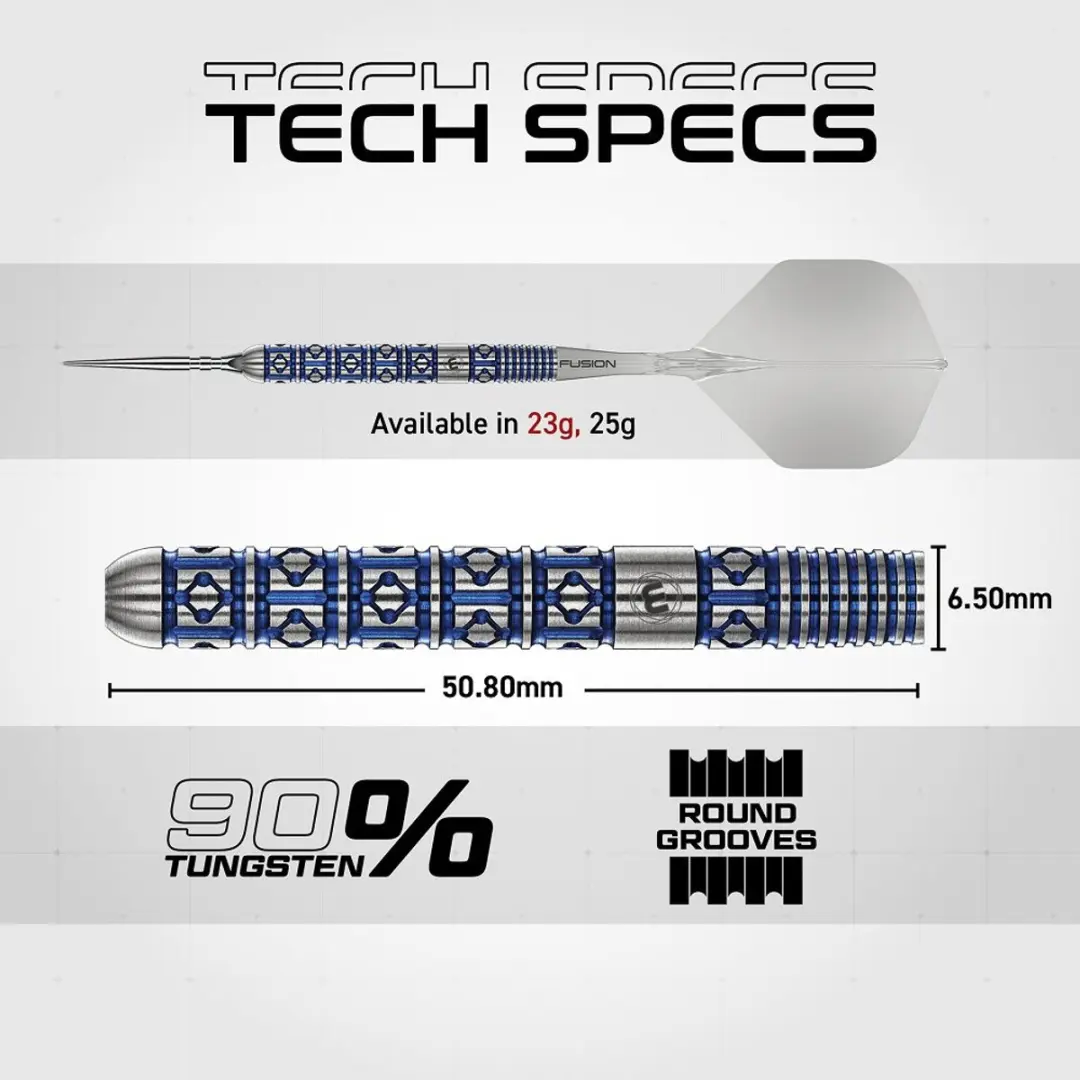 Winmau Lunaris Parallel Switch Point Dartpijlen 3 Stuks - Blauw/Zilver
