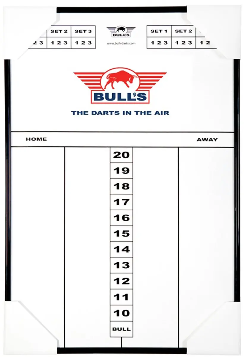Bull's Styreen Dart Scorebord 45x30cm - Wit/Zwart/Rood