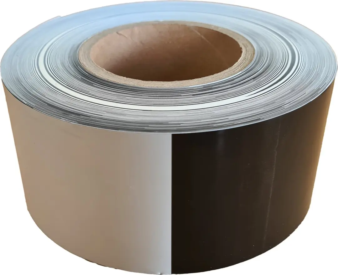 Kortpack Afzetlint 75mm x 250m - 60µ Zwart/Wit Geblokt