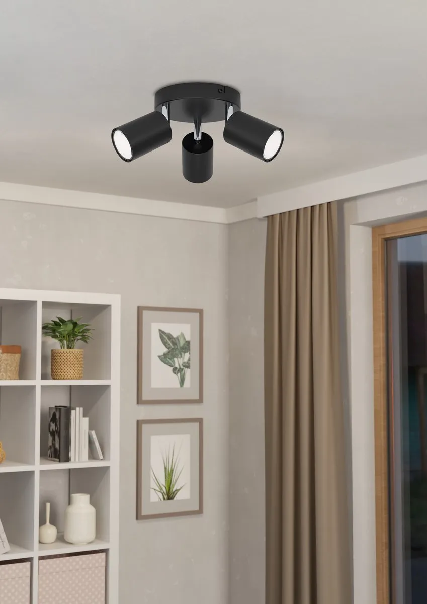 Eglo Reciso-E Spot Plafondspot GU10 - 3x Ø14cm - Zwart - afbeelding 6 van 6