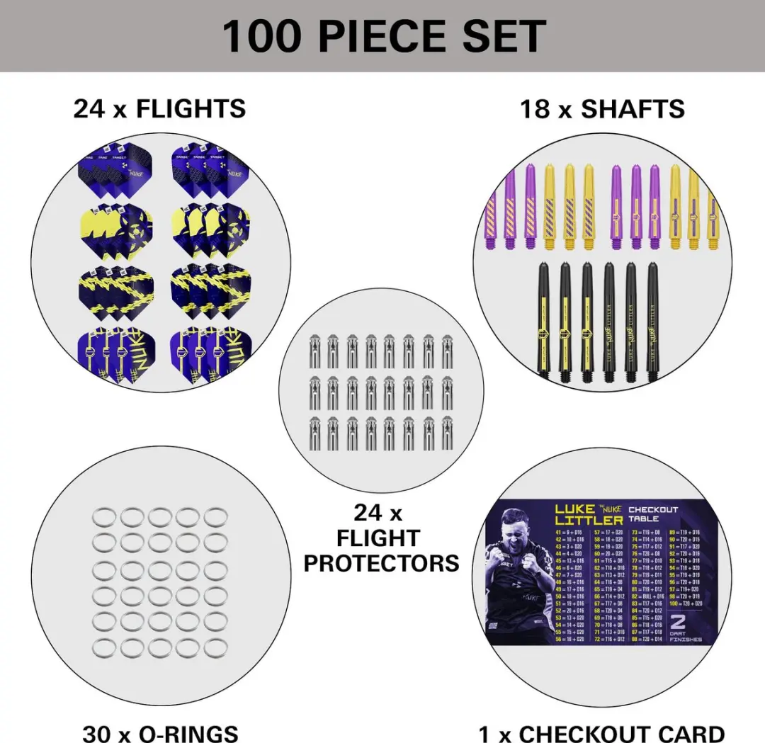 Target Darts Luke Littler Brass Dartset 22G - 3 Stuks