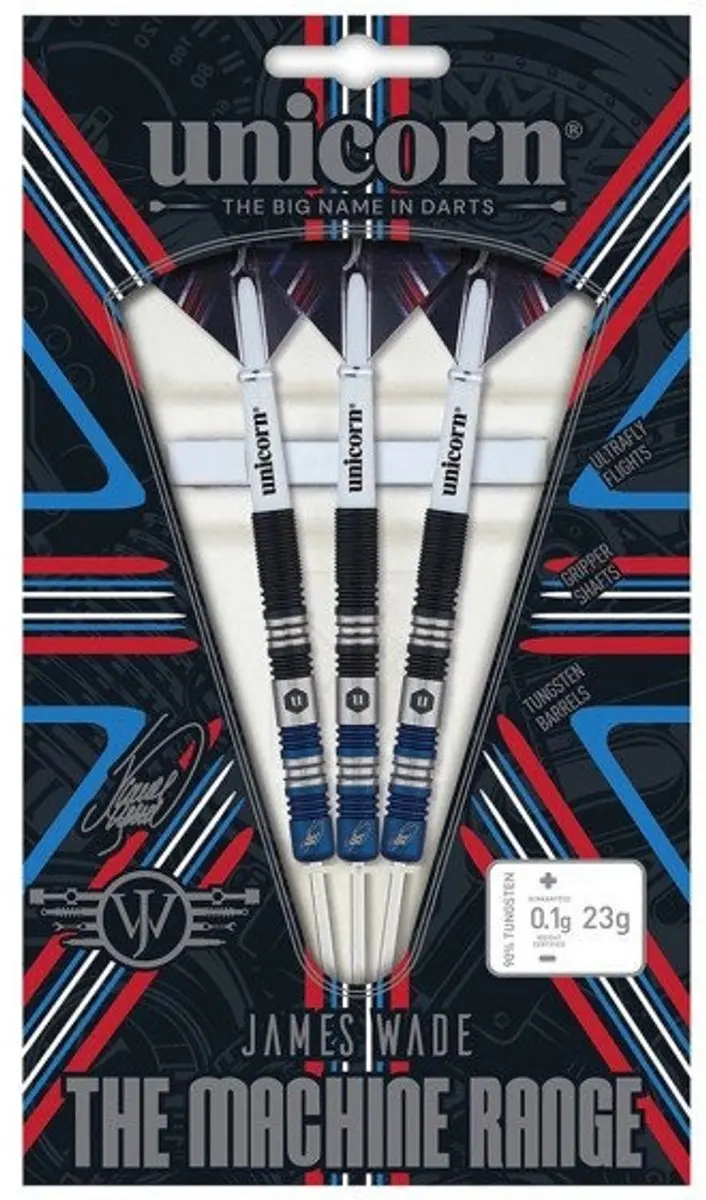 Unicorn James Wade The Machine Two Tone 90% Dartpijlen - 3 Stuks