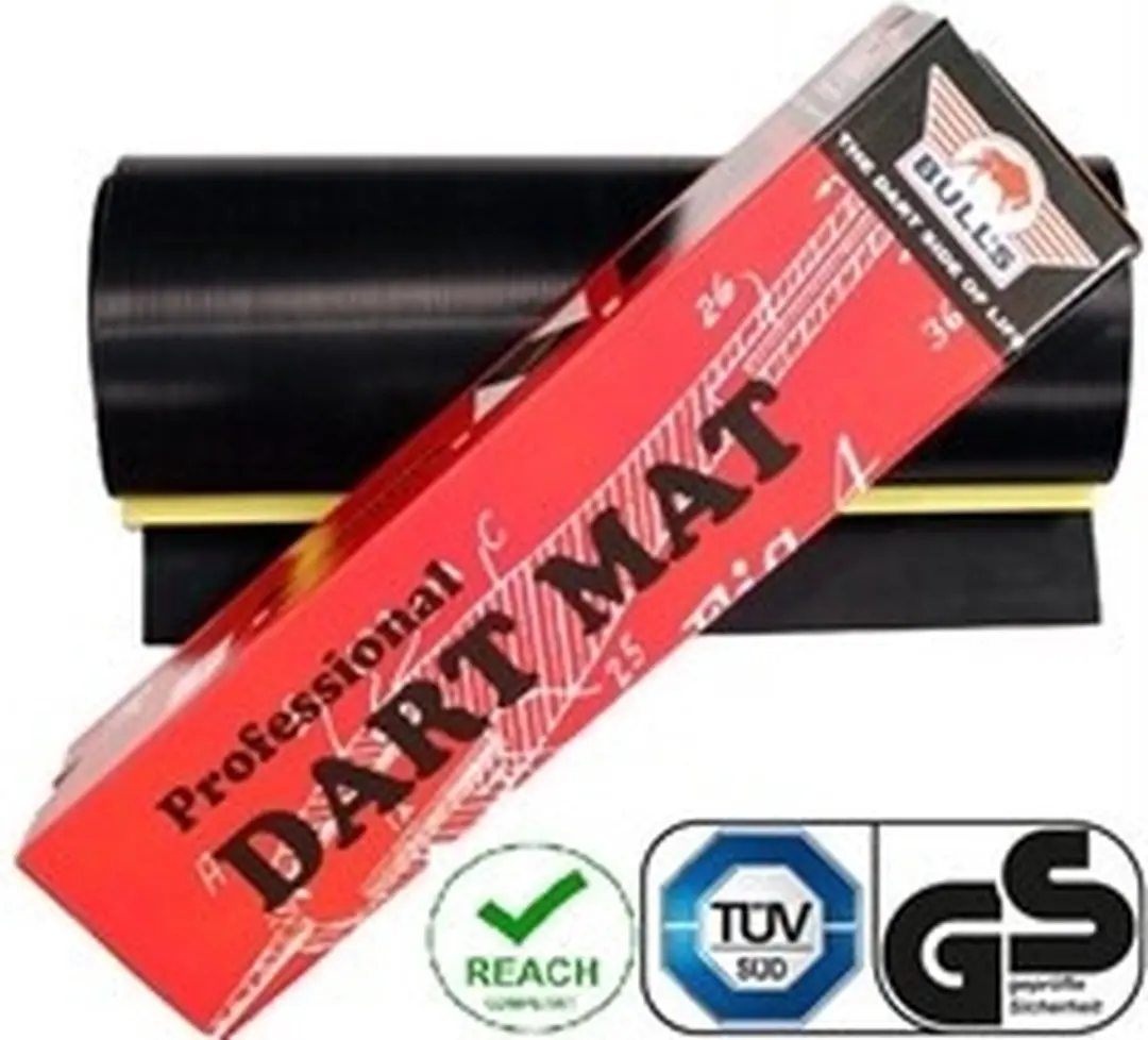 Bull's Dartmat 300x60cm - Zwart met Houten Oche