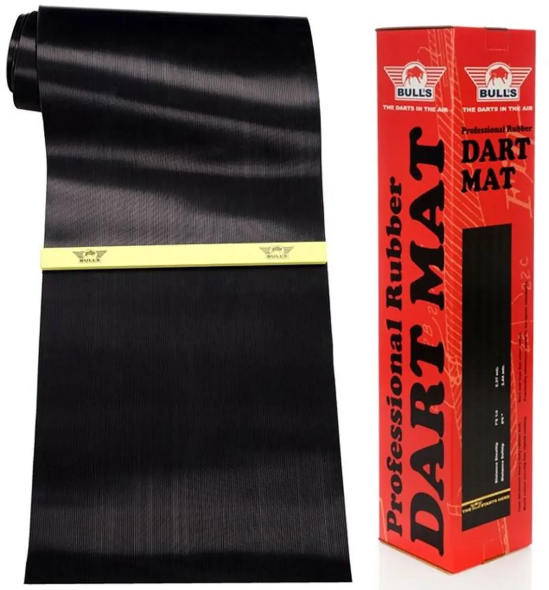 Bull's Dartmat 300x60cm - Zwart met Houten Oche