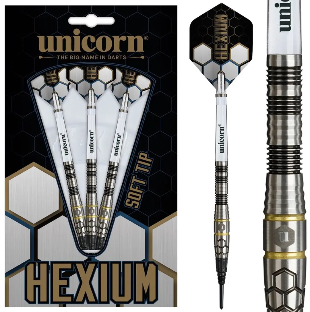 Unicorn Hexium 1 Black Gold 90% Darts