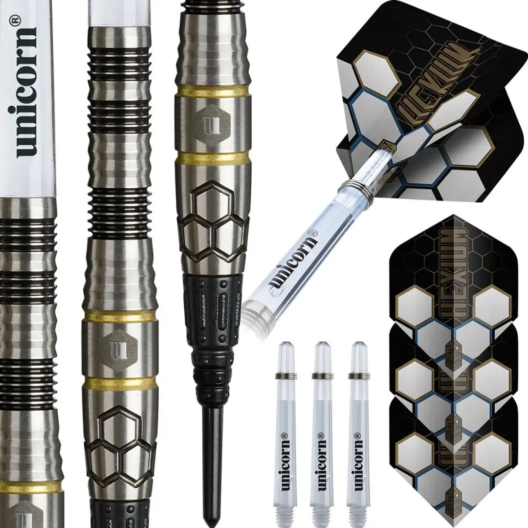 Unicorn Hexium 1 Black Gold 90% Darts - 3 Stuks