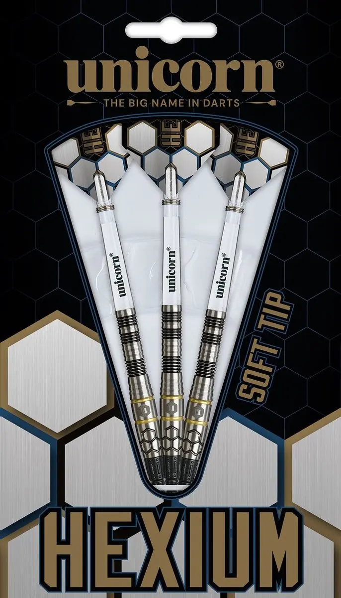 Unicorn Hexium 1 Black Gold 90% Darts - 3 Stuks