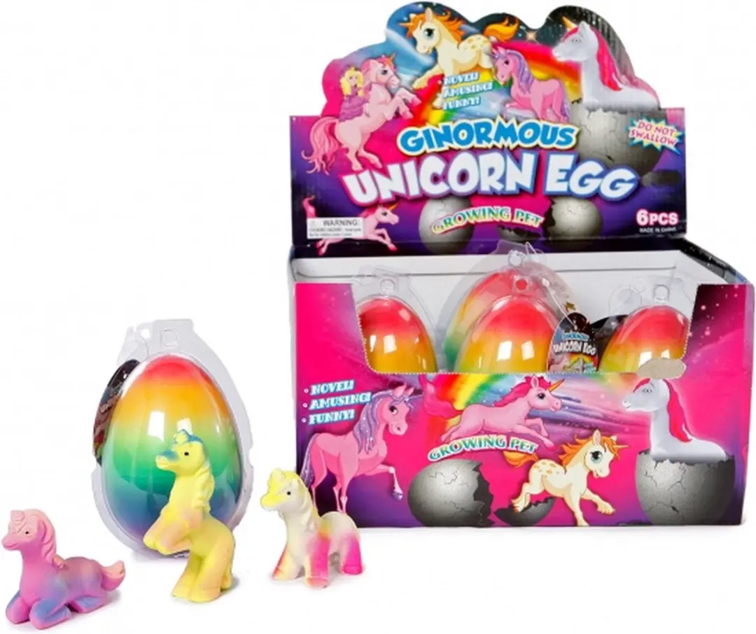Unicorn Groei-ei Rainbow Meisjes 11cm - Multicolor