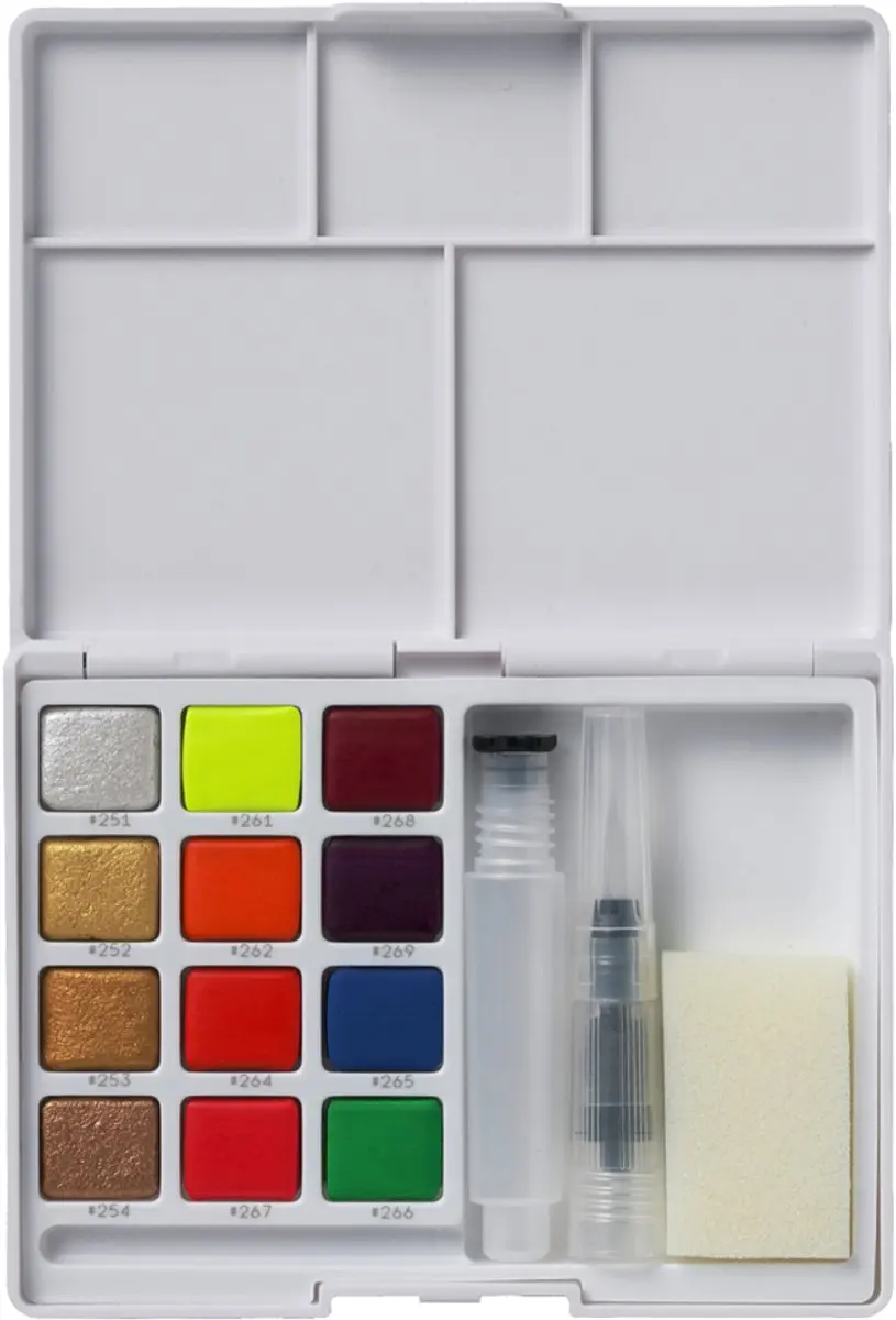 Sakura Koi Water Colors Pocketbox - 24 Metallic Kleuren - Met Koi Water Brush