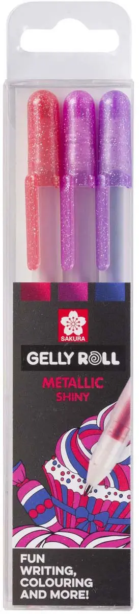 Sakura Gelly Roll Metallic Set 3 Gelpennen - Paars/Rood/Rozes