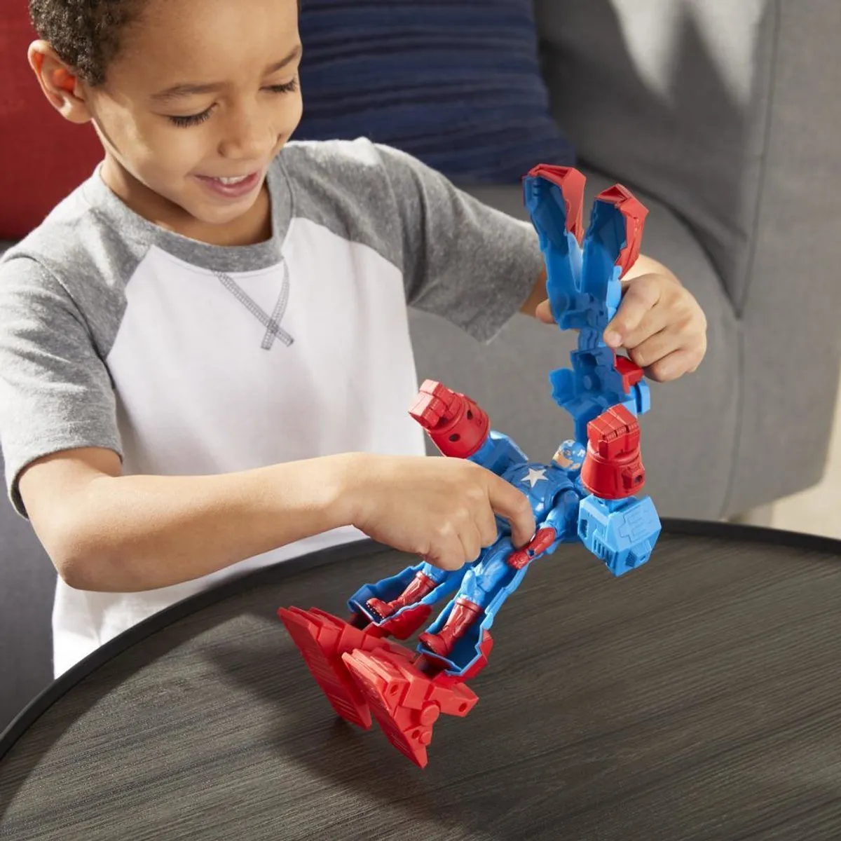 Hasbro Avengers Mech Strike Captain America Speelgoed - Blauw/Rood
