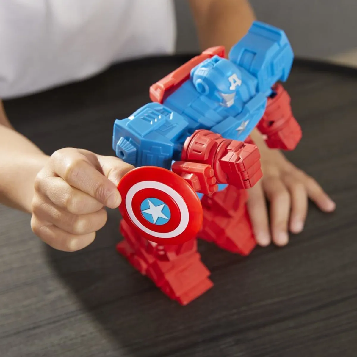 Hasbro Avengers Mech Strike Captain America Speelgoed - Blauw/Rood - afbeelding 6 van 6