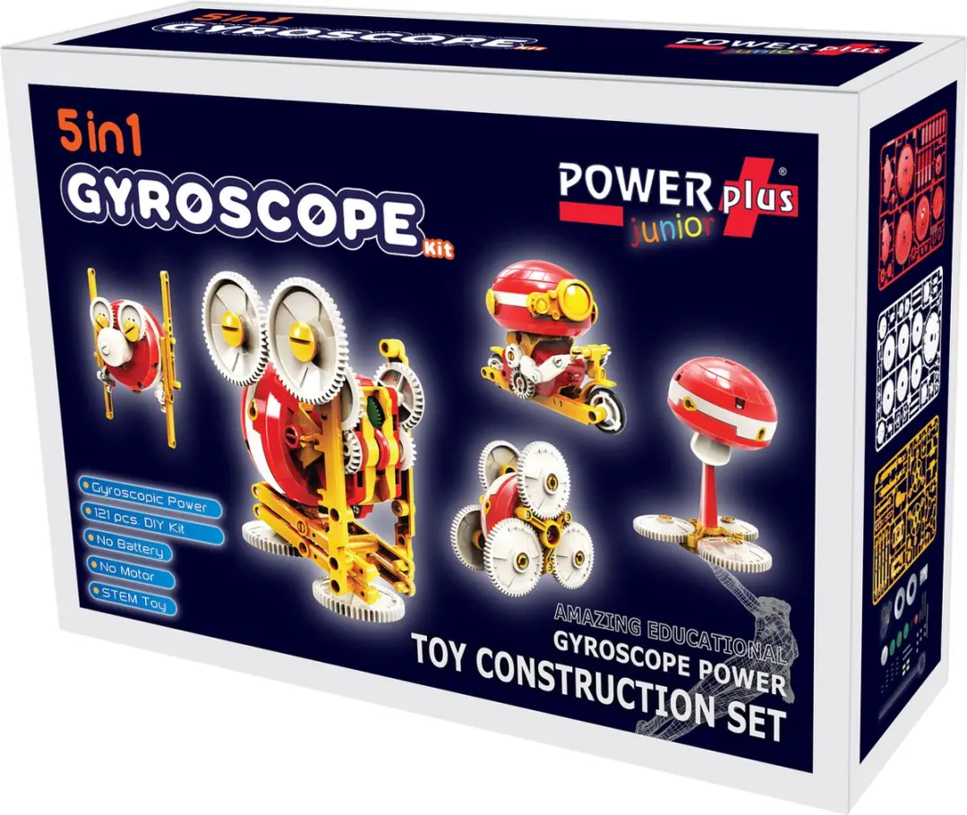 Powerplus Gyroscoop STEM Bouwpakket 5-in-1 - Wit/Rood/Geel