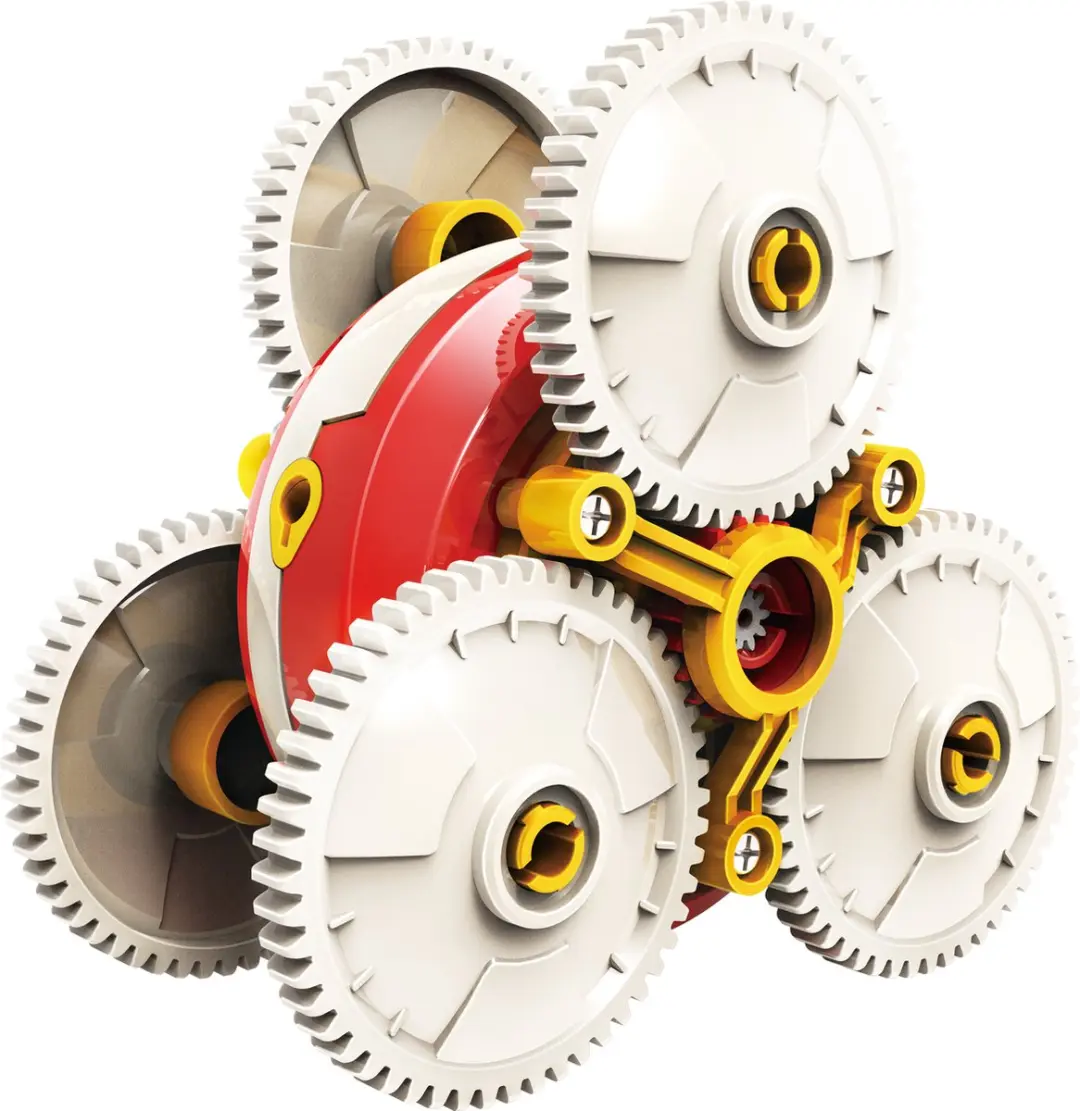 Powerplus Gyroscoop STEM Bouwpakket 5-in-1 - Wit/Rood/Geel